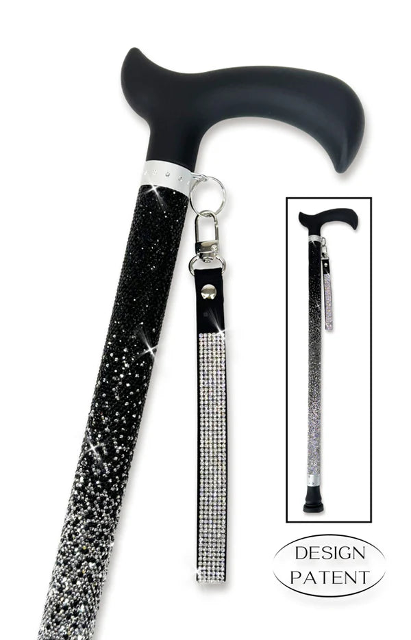 Adjustable aluminum cane with sparkling design