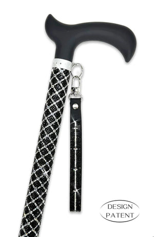 Adjustable aluminum cane with sparkling design