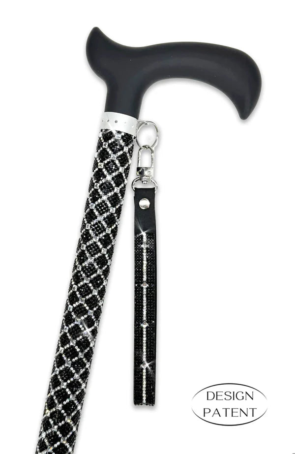 Adjustable aluminum cane with sparkling design