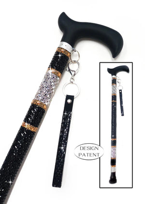 Adjustable aluminum cane with sparkling design