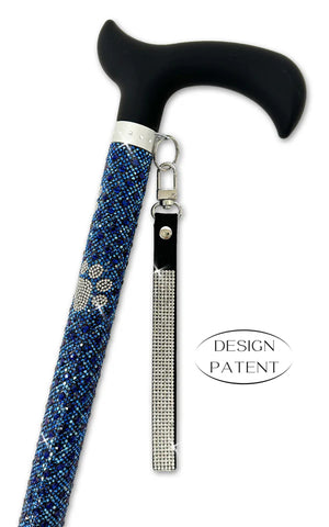 Adjustable aluminum cane with sparkling design