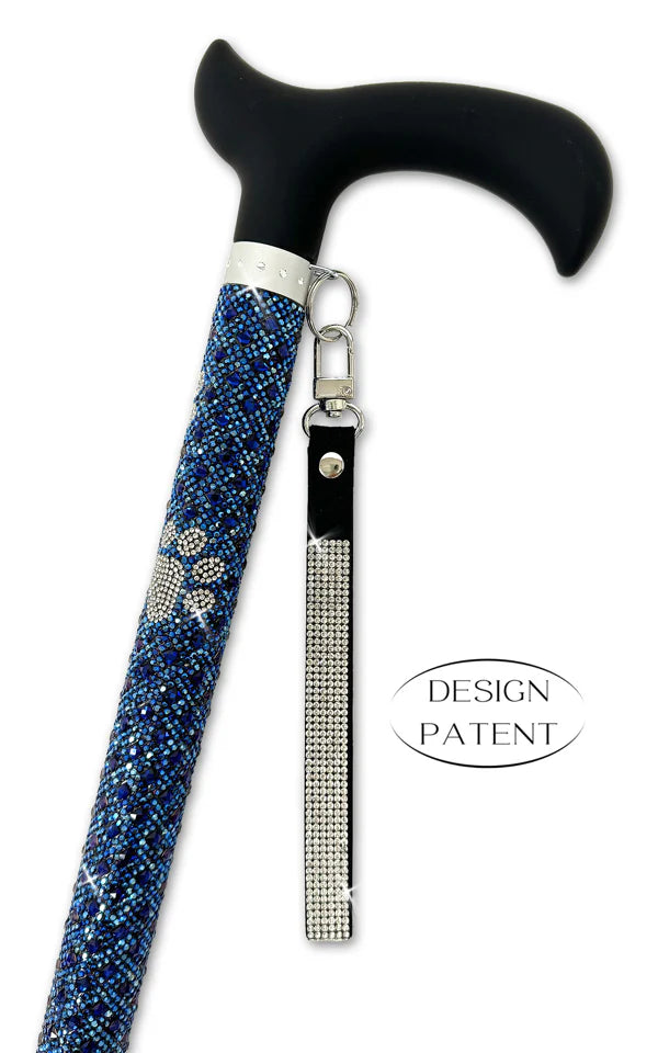 Adjustable aluminum cane with sparkling design