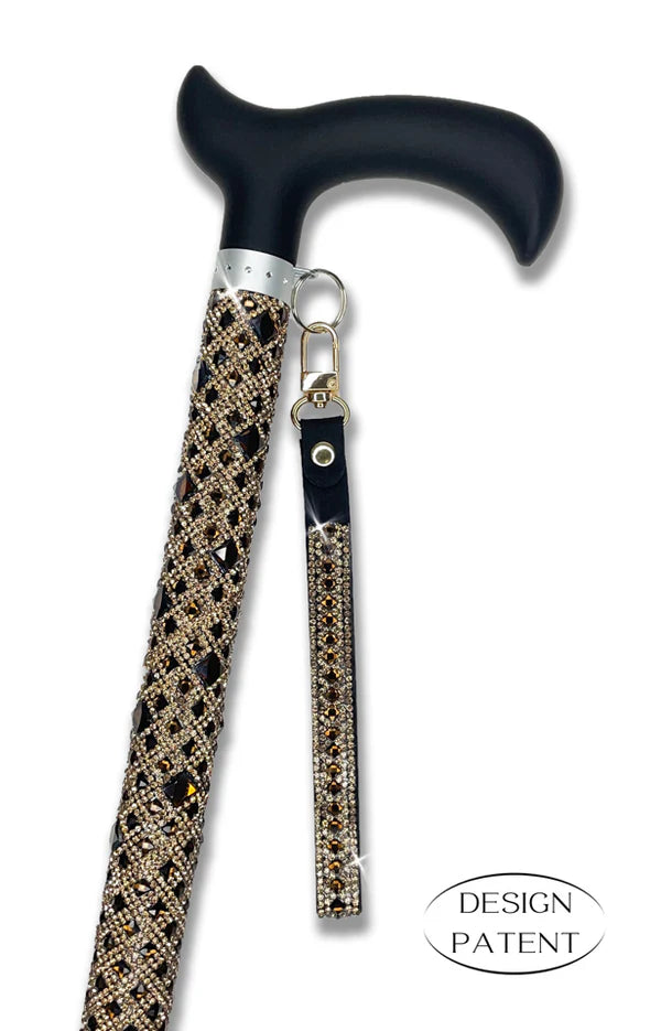 Adjustable aluminum cane with sparkling design