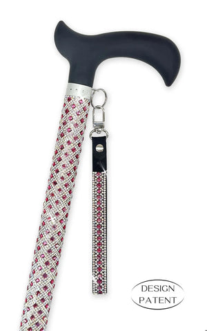 Adjustable aluminum cane with sparkling design