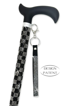 Adjustable aluminum cane with sparkling design