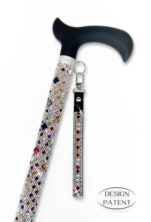 Adjustable aluminum cane with sparkling design