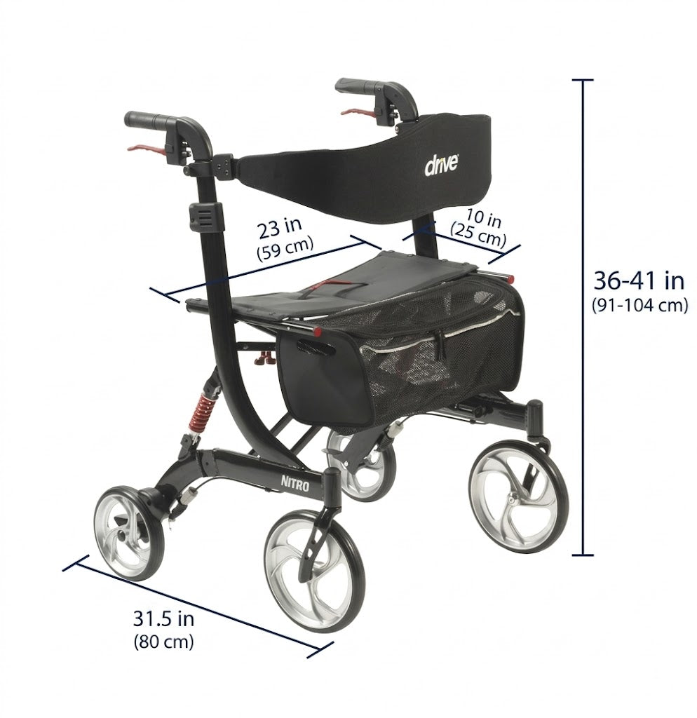 Drive Medical Nitro Heavy Duty Rollator 10266HD-BK