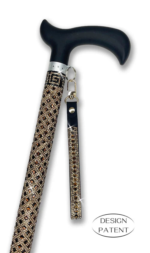 Adjustable aluminum cane with sparkling design