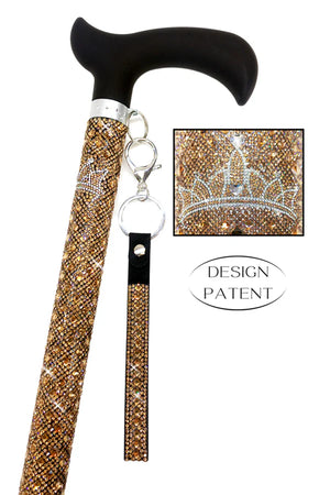 Adjustable aluminum cane with sparkling design