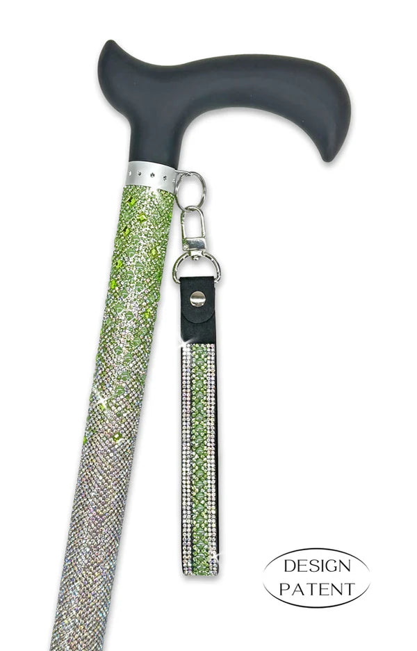 Adjustable aluminum cane with sparkling design