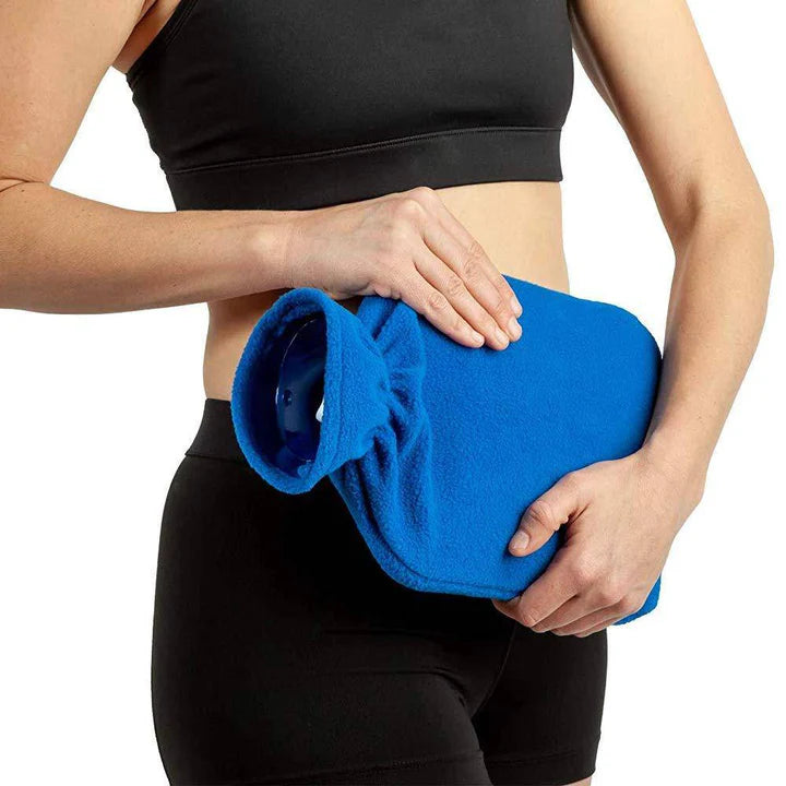 Actual Use Image of Hot and Cold Water Bottle with Fleece Cover