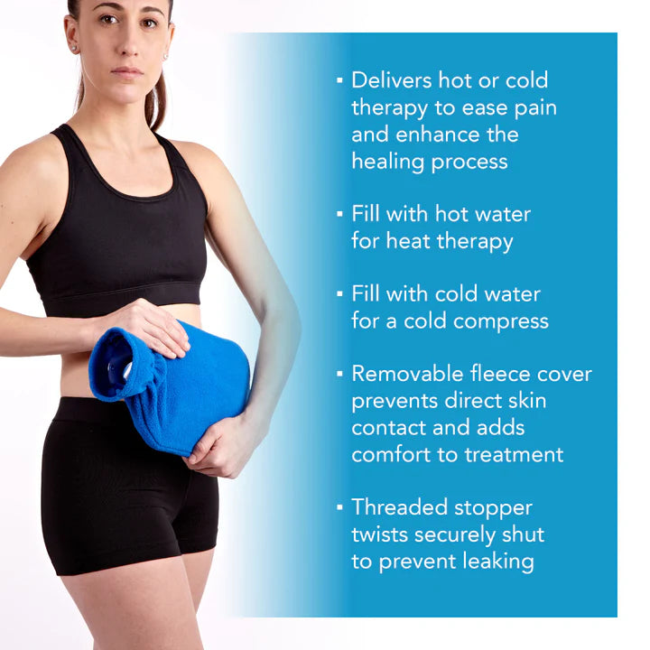 Infogprahics Image of Hot and Cold Water Bottle with Fleece Cover