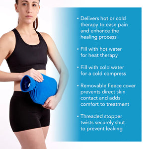 Infogprahics Image of Hot and Cold Water Bottle with Fleece Cover