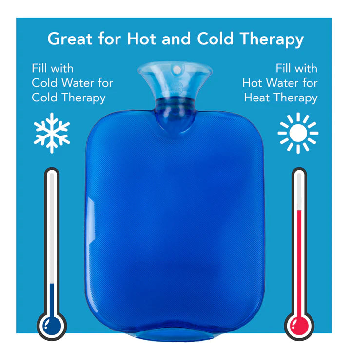 Infogprahics Image of Hot and Cold Water Bottle with Fleece Cover