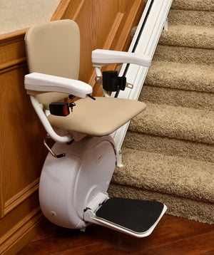 Close-up of K2 stair lift seat and controls