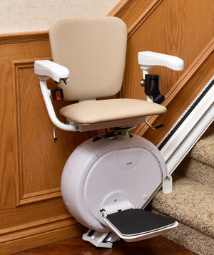 Savaria K2 stair lift installed on a straight staircase