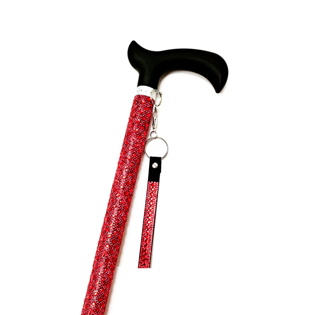 Adjustable aluminum cane with sparkling design