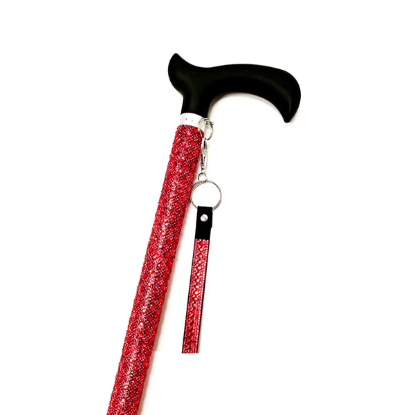Adjustable aluminum cane with sparkling design