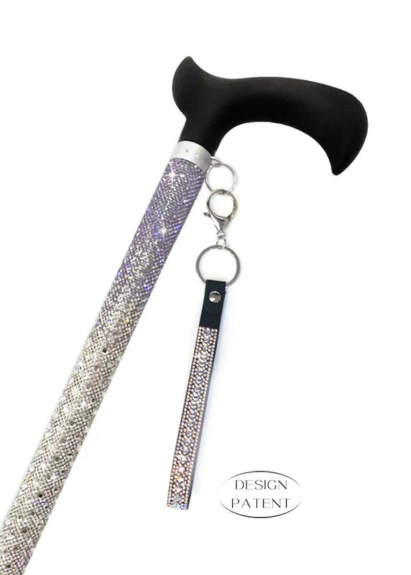 Adjustable aluminum cane with sparkling design