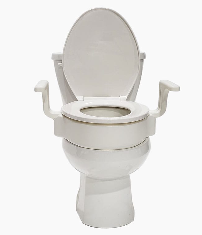 Elongated Raised Toilet Seat with Handles