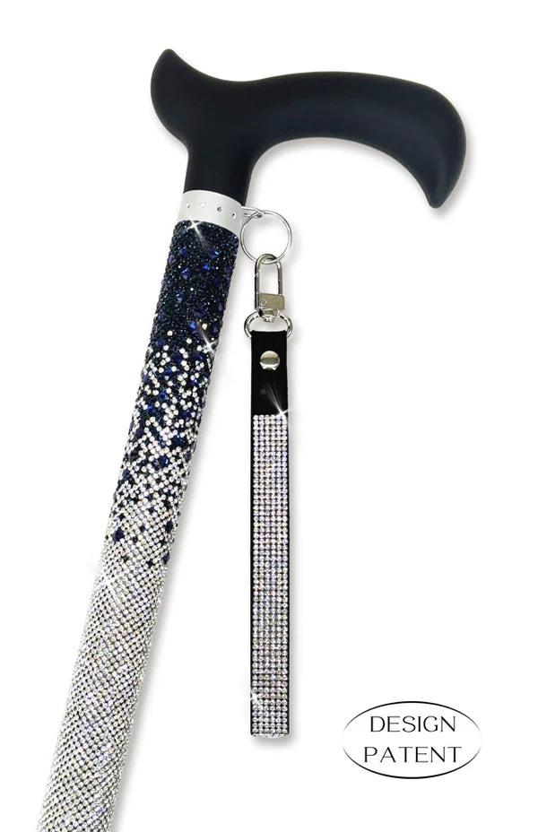 Adjustable aluminum cane with sparkling design
