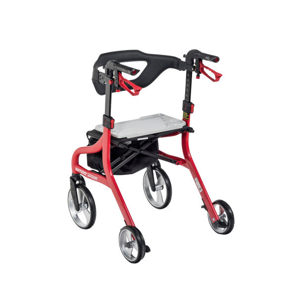 Photo of Nitro Sprint Rollator Tray attached in rollators back