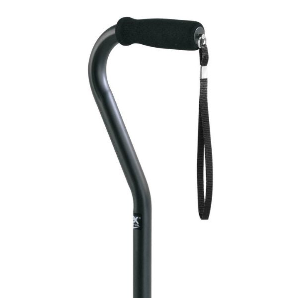 Photo of Offset Aluminum Cane Black Close Up