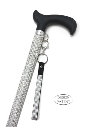 Adjustable aluminum cane with sparkling design