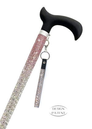 Adjustable aluminum cane with sparkling design