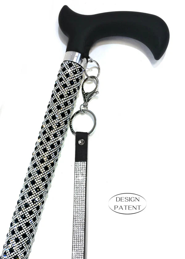 Adjustable aluminum cane with sparkling design