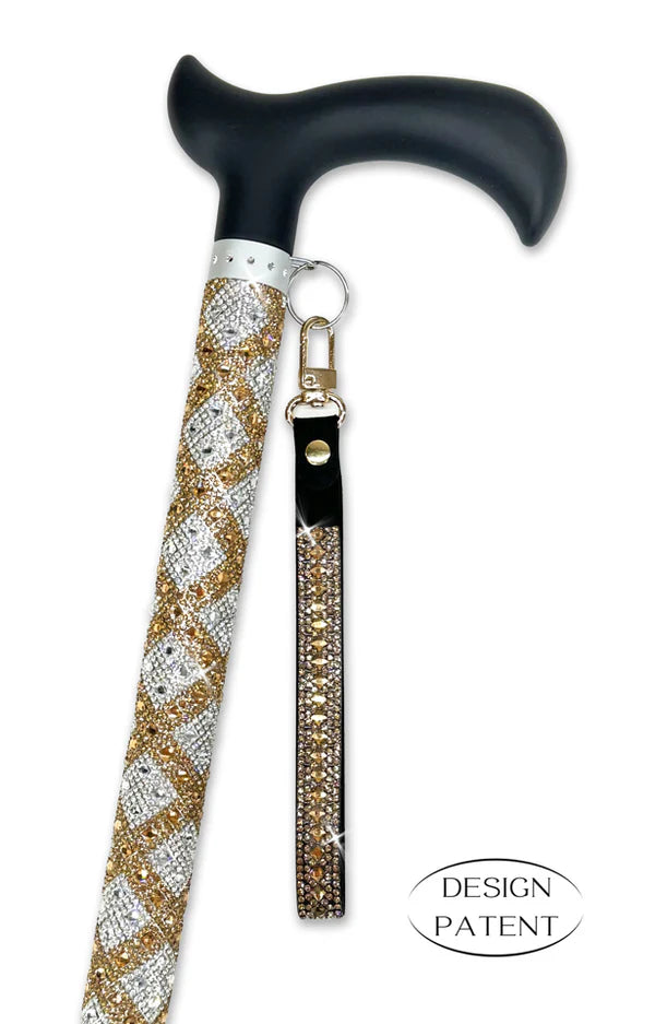 Adjustable aluminum cane with sparkling design