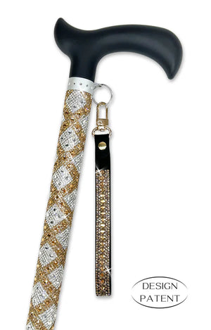 Adjustable aluminum cane with sparkling design