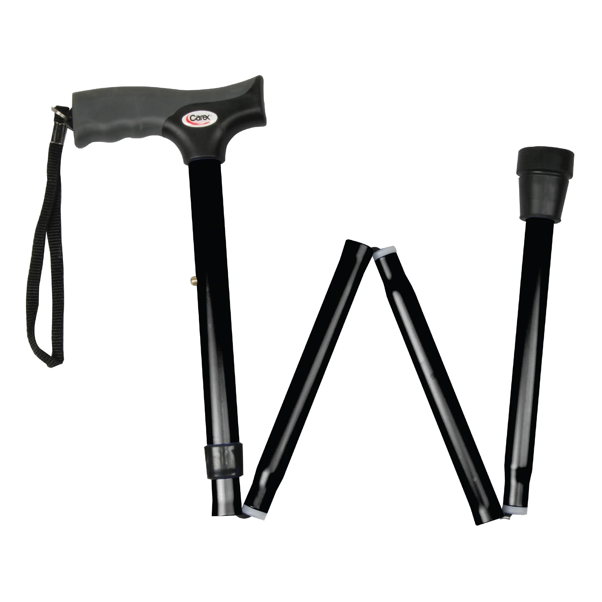 Photo of Soft Grip Folding Cane with Derby Handle in Black
