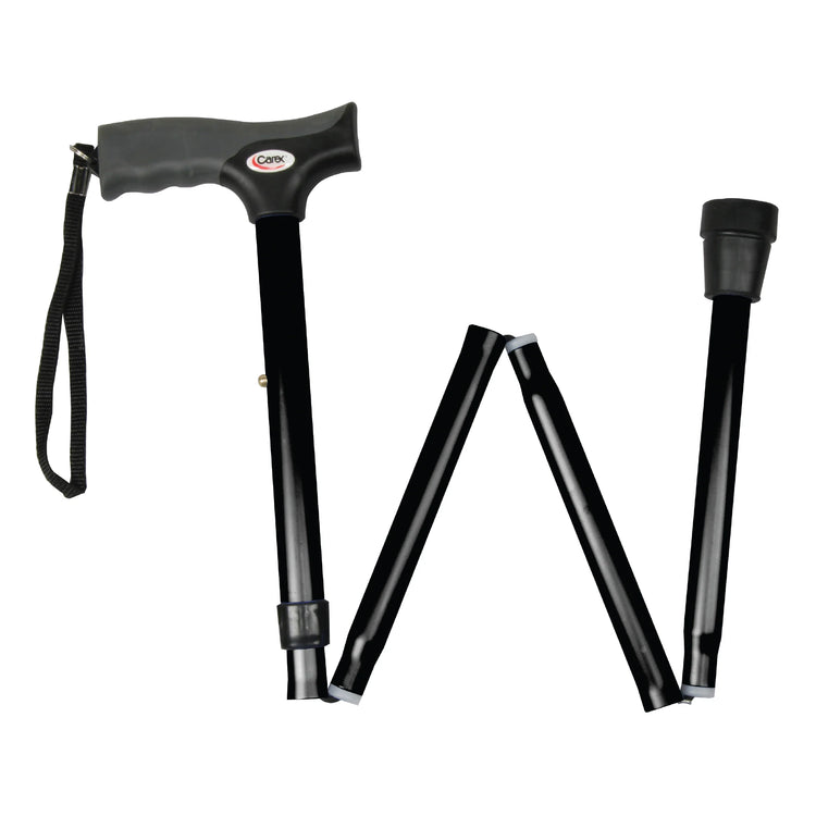 Photo of Soft Grip Folding Cane with Derby Handle in Black