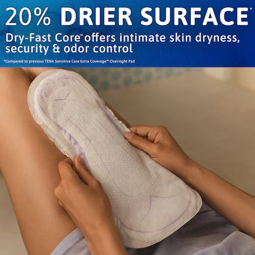 TENA Sensitive Care Extra Coverage Overnight Pads