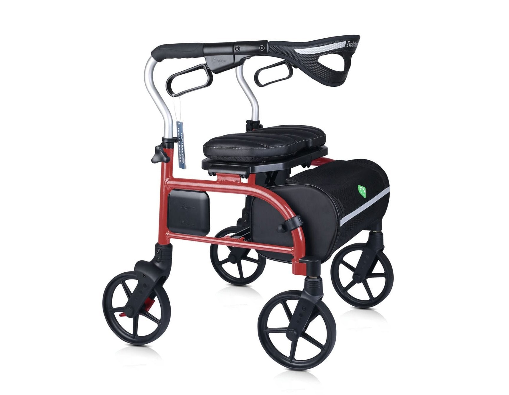 Red Evolution Trillium Walker with padded seat and basket