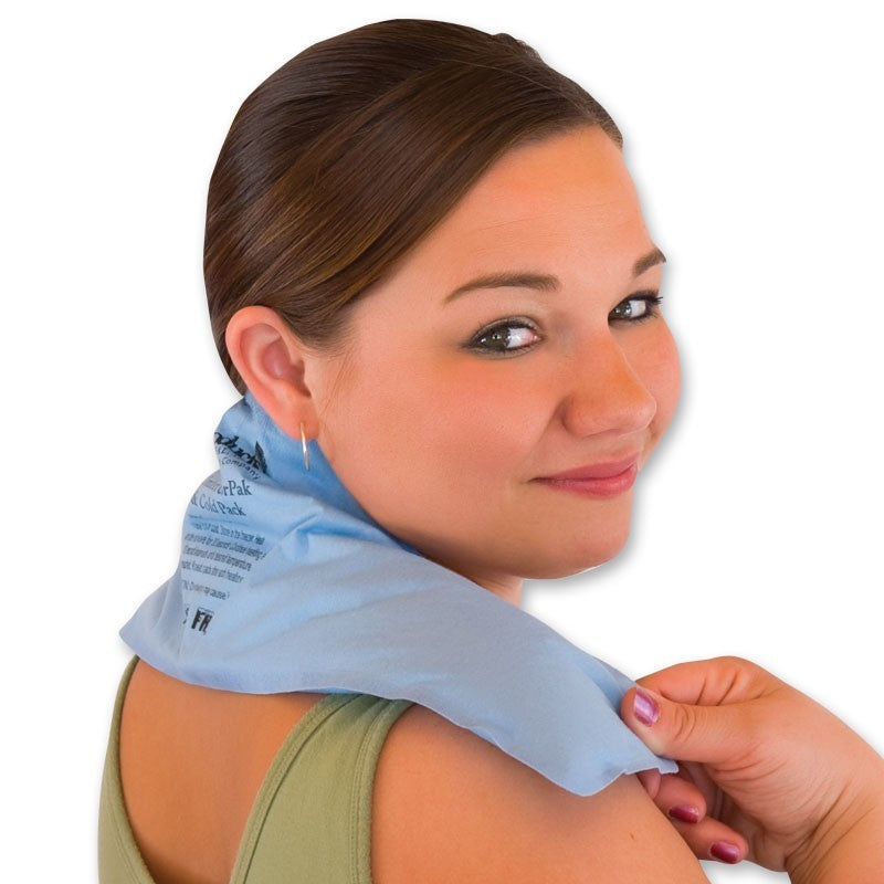 Woman using the CorPak Soft Comfort cervical pad
