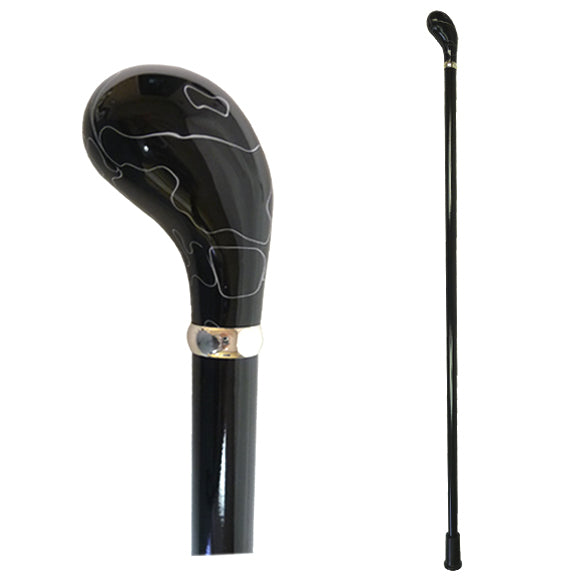 Acrylic Black Drum Handle Cane