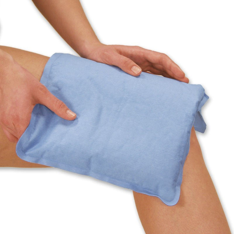 A CorPak Soft Comfort pad on a person's knee