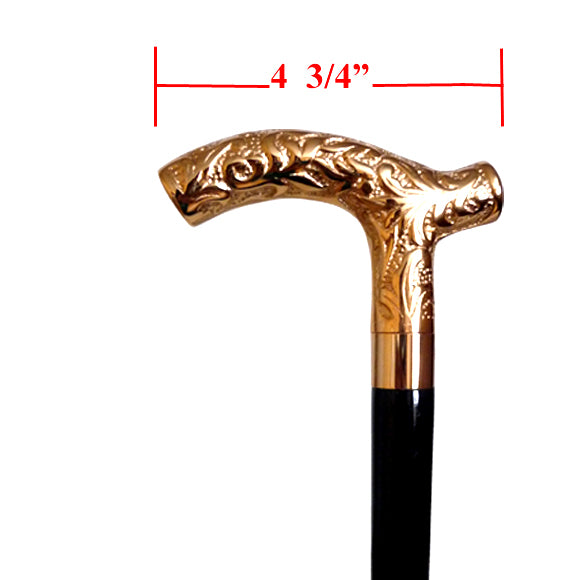 New Gold Branch Brass Handle Cane
