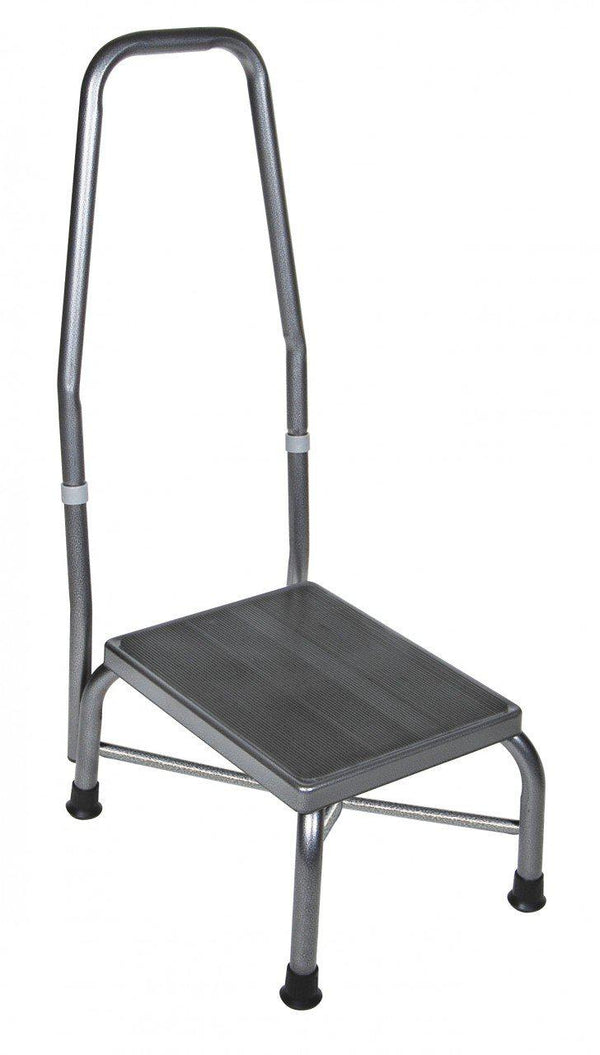 Bariatric Footstool with Handrail with Non Skid Rubber Platform  13062-1sv