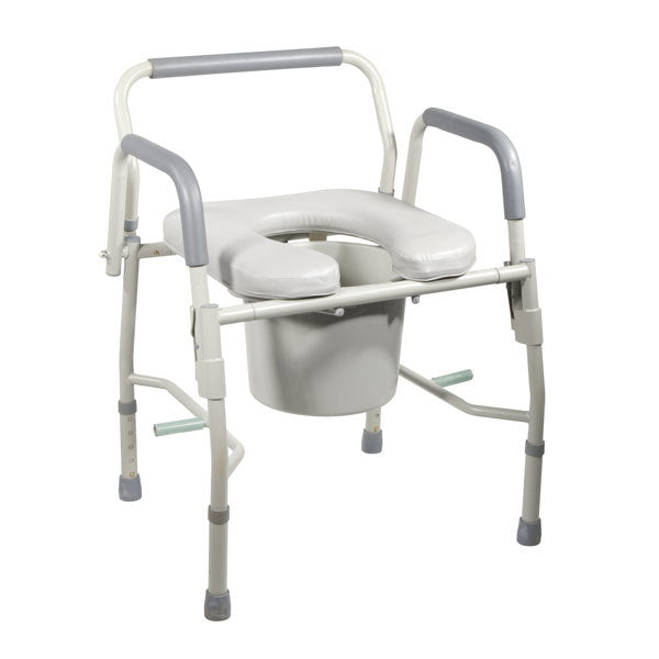 Steel Drop Arm Bedside Commode with Padded Seat & Arms  11125pskd-1
