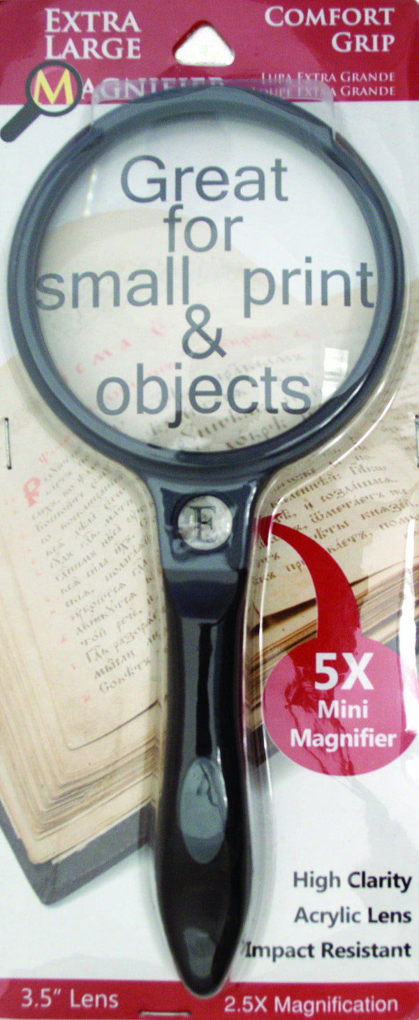Extra Large 2.5x Magnifier with Comfort Grip and  3.5" Lens
