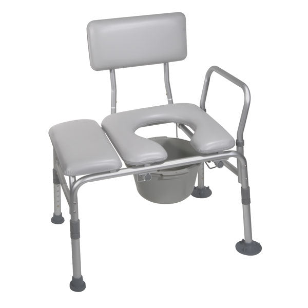 Padded Seat Transfer Bench with Commode Opening  12005kdc-1