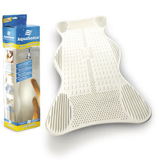 AquaSense Non-Slip Bath Mat with Invigorating Massage Zones Small White