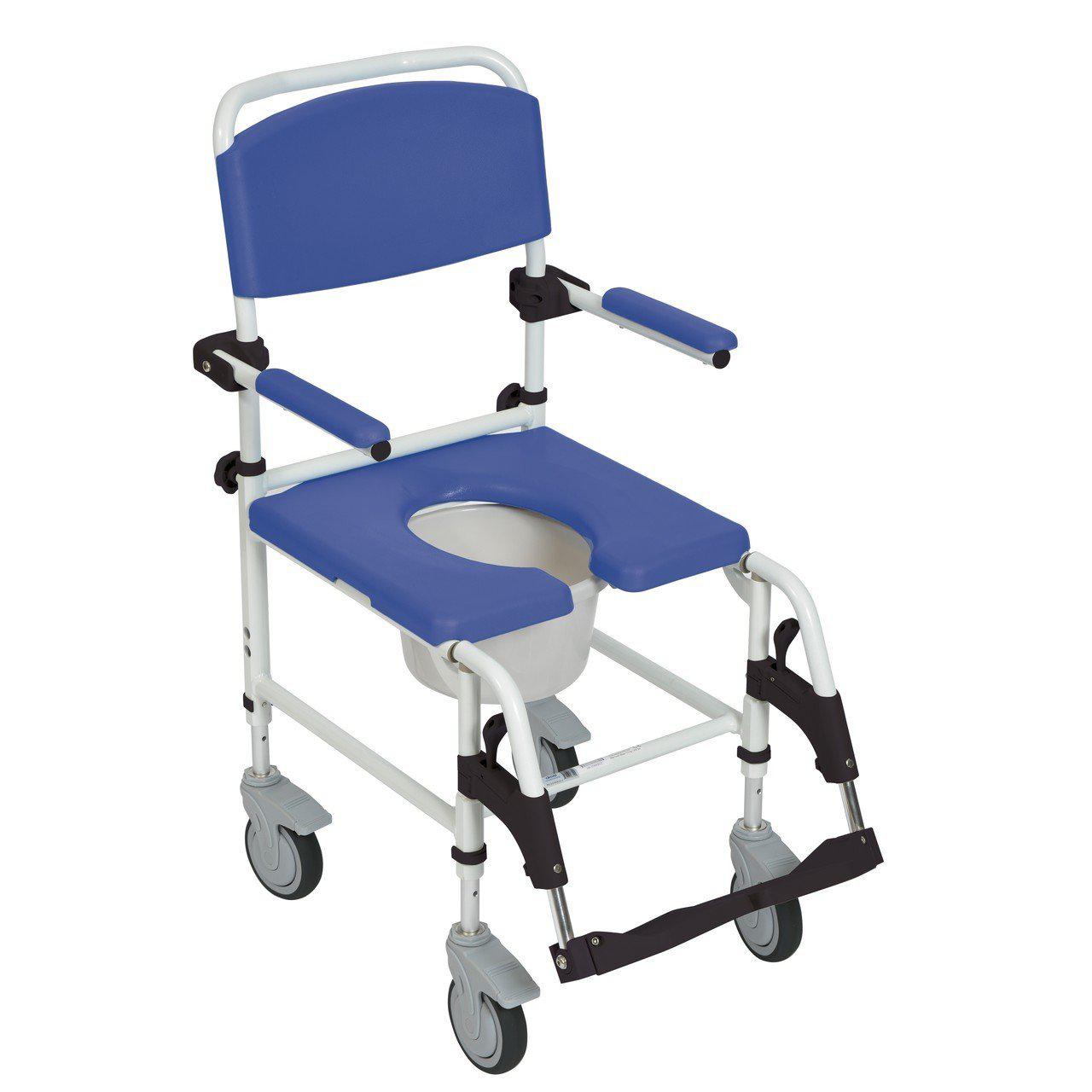Drive Aluminum Rehab Shower Commode Chair with Four Rear-locking Casters
