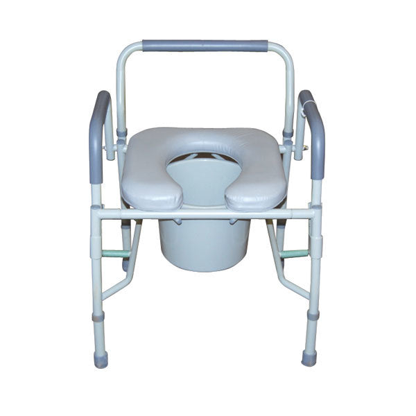 Steel Drop Arm Bedside Commode with Padded Seat & Arms  11125pskd-1