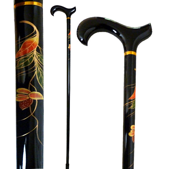 Clematis Flower Cane/Hand Painted