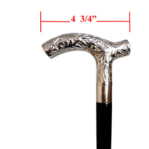 New Silver Branch Brass Handle Cane
