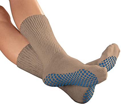 NOBLES HEALTH CARE PRODUCT SOLUTIONS Pack of 3 Pairs - XXXL Wide Non-Skid  Slipper Socks for People W/Swollen feet Diabetes, 1 Grey 2 Royal Blue,  3X-Large : : Clothing, Shoes & Accessories